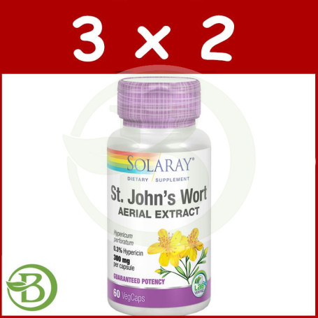 Pack 3x2 St.Johns Wort 60 Cápsulas Solaray