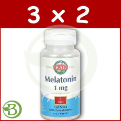 Pacote 3x2 Melatonina 1Mg. 120 comprimidos de Kal