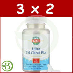 Pacote 3x2 Ultra Cal-Citrato+K2 120 Kal Comprimidos