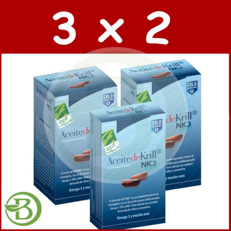 Pack 3x2 Aceite De Krill Nko 40 Cápsulas 500Mg. 100% Natural