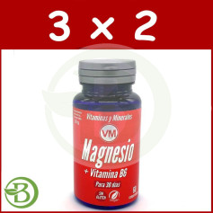 Pacote 3x2 Magnésio + Vitamina B6 Recipiente de 60 Comprimidos Ynsadiet