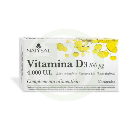 Vitamina D3 4000Ui 30 Cápsulas Natysal