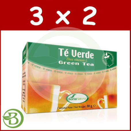 Pack 3x2 Infusiones de Té Verde 20 Filtros Soria Natural