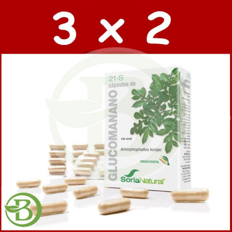 Pack 3x2 Cápsulas 21-S Glucomanano 60 Cápsulas Soria Natural