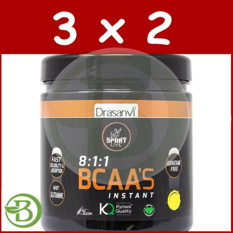 Pack 3x2 Bcaas + Glutamina Limon 275Gr. Drasanvi