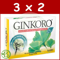 Pacote 3x2 Ginkoro 90 Comprimidos 330Mg. Eladieta