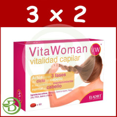 Pacote 3x2 Vitawoman Vitalidade Capilar 60 Comprimidos Eladiet