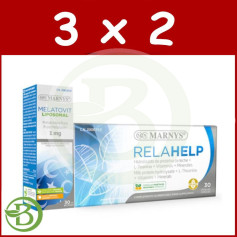 Pacote 3x2 Pacote Relahelp 30 Cápsulas + Melatovit Marnys