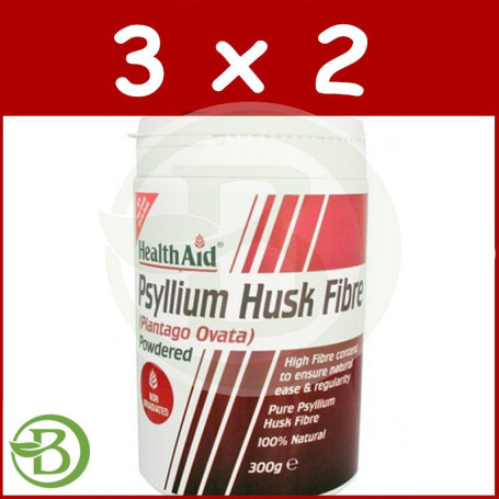 Pack 3x2 Fibra de Cáscara de Psyllium en Polvo Health Aid