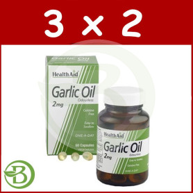 Pack 3x2 Aceite de Ajo (Alliun Ursinum) Sin Olor Health Aid