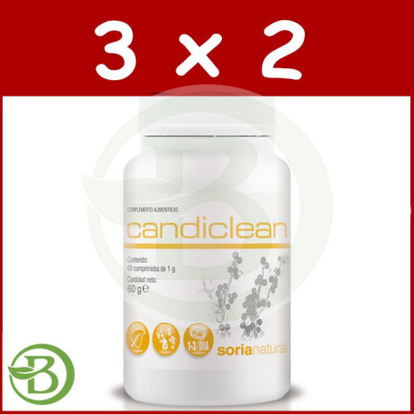 Pack 3x2 Candiclean 60 Comprimidos Soria Natural