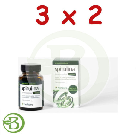 Pack 3x2 Spirulina Bio 120 Comprimidos Herbora