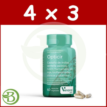 Pack 4x3 Opticir 60 Cápsulas Herbora