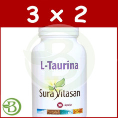 Embalagem 3x2 L-Taurina 500Mg. 90 Cápsulas Sura Vitasan