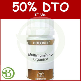 Holovit Multivitamínico Orgánico 50 Cápsulas Equisalud Pack (2a Ud al 50%)