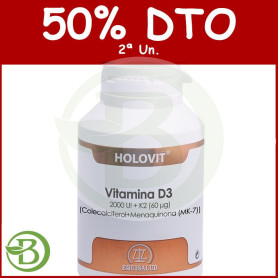 Holovit Vitamina D3 2000Ui + K2 180 Cápsulas Equisalud Pack (2a Ud al 50%)