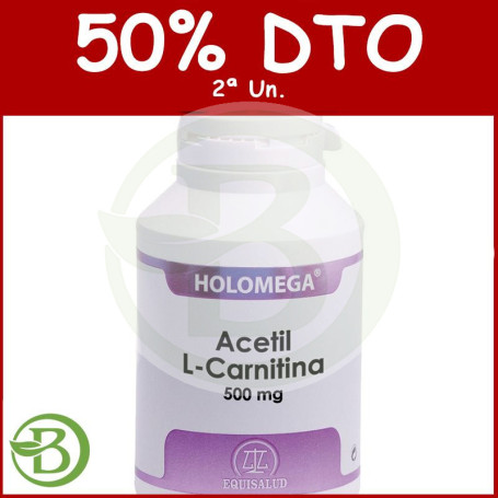 Holomega Acetil L-Carnitina 180 Cápsulas Equisalud Pack (2a Ud al 50%)