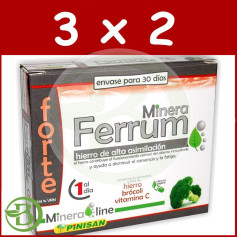 Pacote 3x2 Mineraline Ferrum Forte 30 cápsulas Pinisan