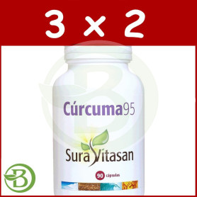 Pack 3x2 Cúrcuma 90 Cápsulas Sura Vitasan