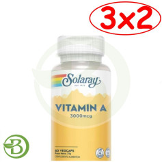 Pacote 3x2 Vitamina a 10.000 UI - 60 Solaray Vegcaps