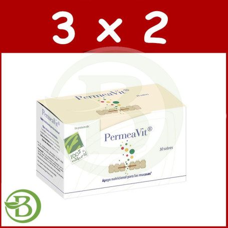 Pack 3x2 Permeavit 30 sobres Cienporcien Natural