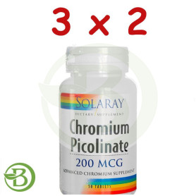 Pack 3x2 Cromo Picolinato 200Mcg. 50 Tabletas Solaray