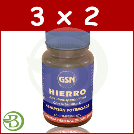 Pack 3x2 Hierro 60 Comprimidos G.S.N.