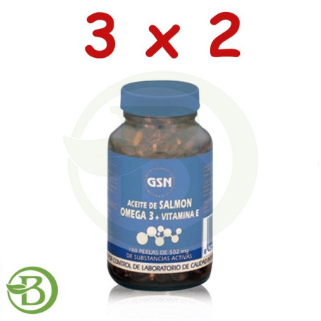 Pack 3x2 Aceite De Salmón Omega 3 180 Perlas G.S.N.