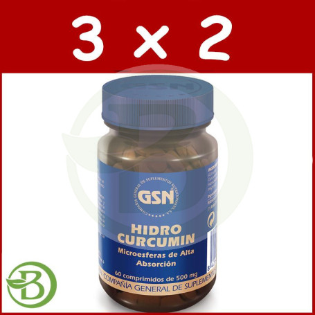 Pack 3x2 Hidrocurcumin 60 Comprimidos G.S.N.