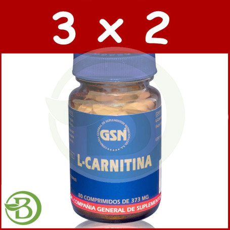 Pack 3x2 L-Carnitina 80 Comprimidos G.S.N.