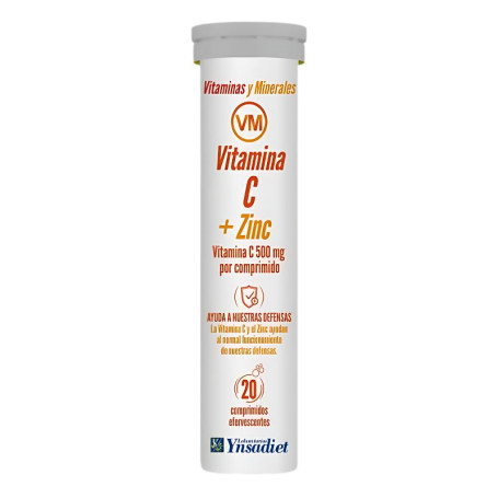 Vitamina C Efervescente + Zinco 20 Comprimidos Ynsadiet