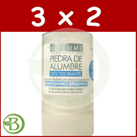 Pack 3x2 Desodorante Piedra Alumbre Bifemme