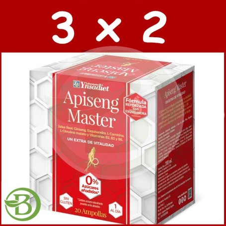 Pack 3x2 Apiseng Master 0% Azucar Caja De 20 Ampollas Ynsadiet