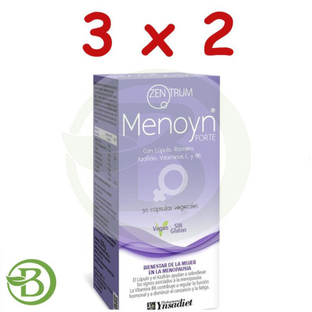 Pack 3x2 Menoyn Forte Caja De 30 Cápsulas Vegetales Ynsadiet