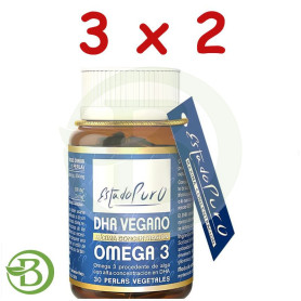 Pack 3x2 Estado Puro Dha Vegano Omega 3 30 Perlas Vegetales Estado Puro - Tongil