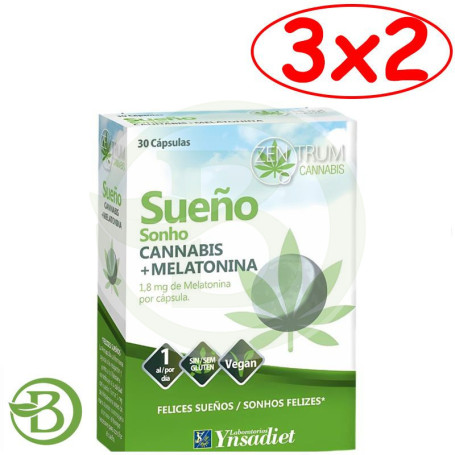 Pack 3x2 Sueño con Cannabis 30 Capsulas Vegetales Ynsadiet