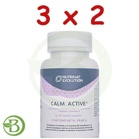 Pack 3x2 Calm Active 60 Cápsulas Vegetales Nutrinat Evolution