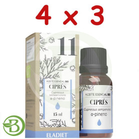 Pack 4x3 Esencia Ciprés Bio 15 Ml Eladiet