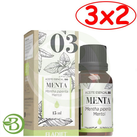 Pack 3x2 Esencia Menta Piperita Bio 15 Ml Eladiet