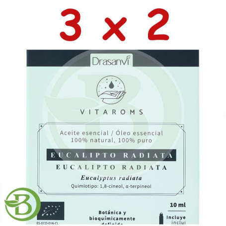 Pack 3x2 Aceite Esencial Eucalipto Radiata Bio 10Ml Vitaroms Drasanvi