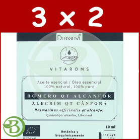 Pack 3x2 Aceite Esencial Romero Qt Alcanfor Bio 10Ml Vitaroms Drasanvi