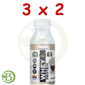 Pack 3x2 Botella Monodosis Whey Protein Concentrado Capuch. 30Gr Drasanvi