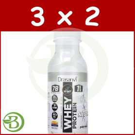 Pack 3x2 Botella Monodosis Whey Protein Concentrado Neutro 30G Drasanvi