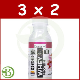 Pack 3x2 Botella Monodosis Whey Protein Concent. Yogur Fresa 30G Drasanvi