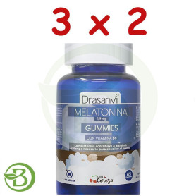 Pack 3x2 Melatonina 1,9 Mg + Vitamina B6 Cereza 45 Gominolas Drasanvi