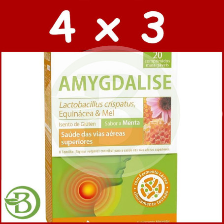 Pack 4x3 Amygdalise 20 Comprimidos Masticables Dietmed