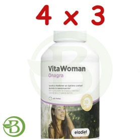 Pack 4x3 Vitawoman Onagra 450 Perlas Eladiet