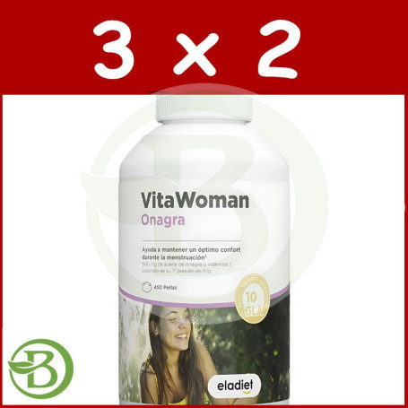 Pack 3x2 Vitawoman Onagra 450 Perlas Eladiet