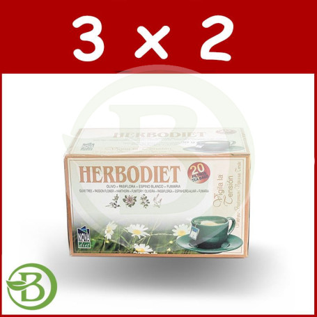 Pack 3x2 Herbodiet Vigila la Tensión 20 Filtros Nova Diet