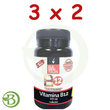 Pack 3x2 Vitamina B12 100Mcg. 120 Comprimidos Nova Diet